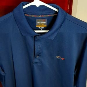 Greg Norman Men's Medium Shark Golf Polo Blue